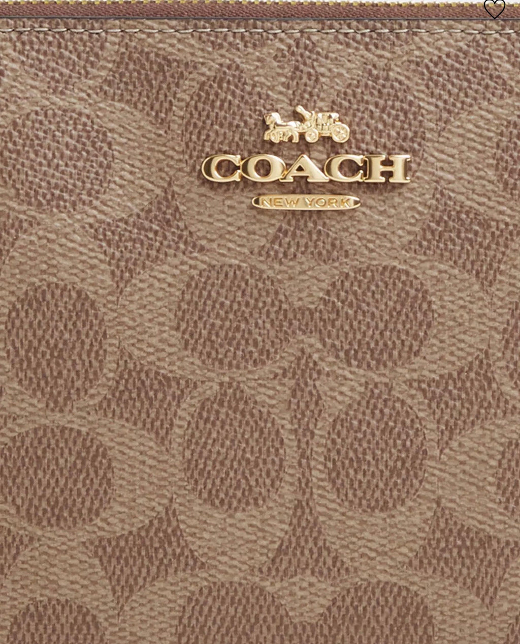 NWT Coach Large Corner zip Wristlet Wallet In Signature Canvas