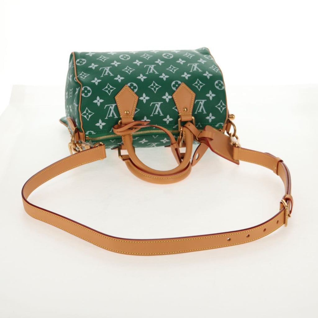 LOUIS VUITTON Monogram Speedy P9 Bandouliere 25 Bag Green M24423 LV Auth 139047SM