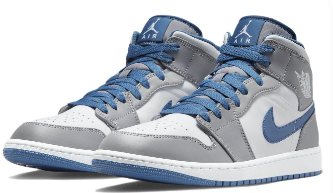 Air Jordan 1 Mid 'Cement Grey True Blue' – Style DQ8426-014