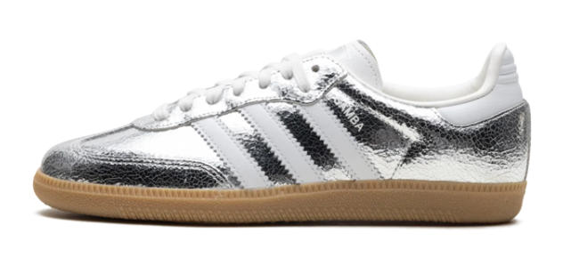 adidas Samba OG 'Metallic Cracked Leather' – Women's – Silver – JR0035