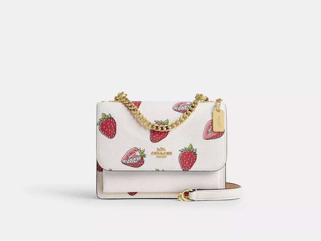 NWT Coach Mini Klare Crossbody Bag With Strawberry Print