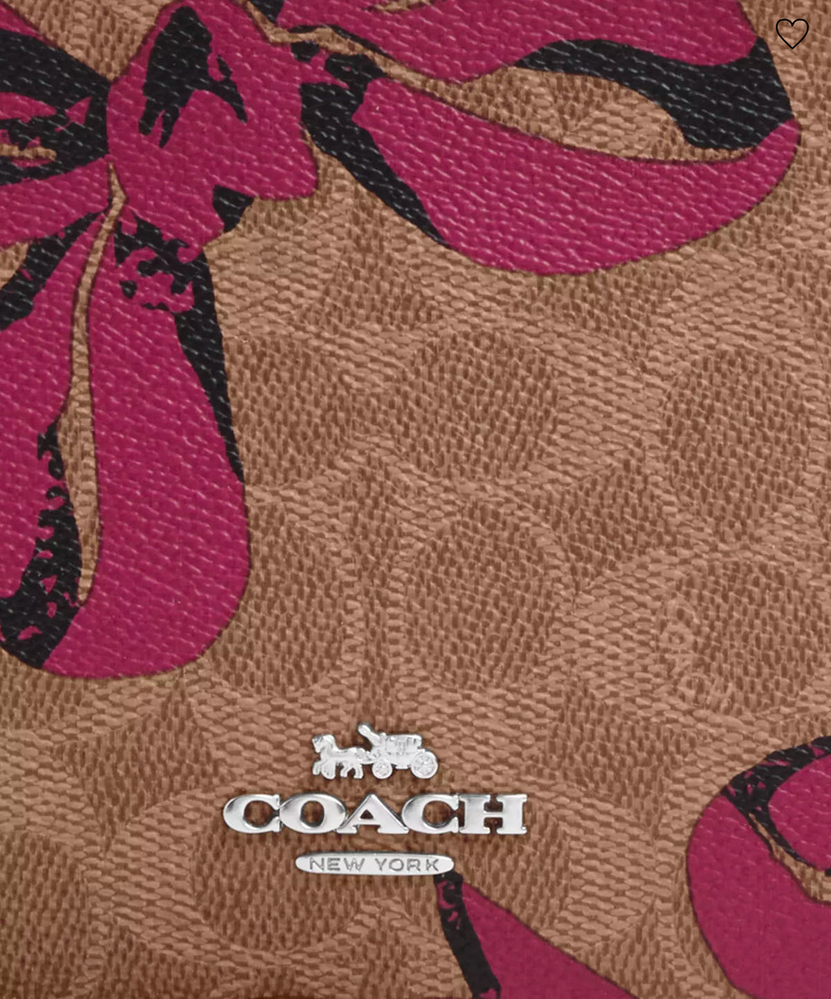 NWT Coach Slim Crossbody Bag In Signature Canvas With Bow Print