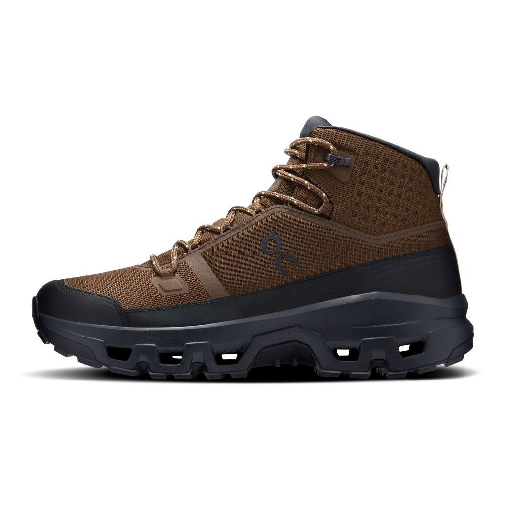 On Running Men's Cloudrock Mid Waterproof Shoes - Earth / Black