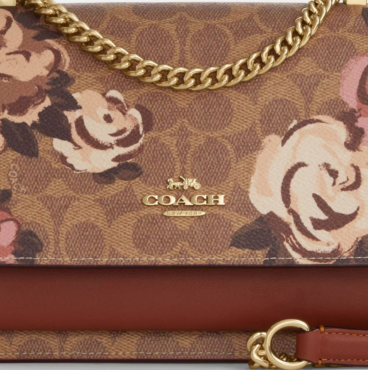 NWT Coach Klare Crossbody Bag In Signature Canvas & Leather With
Rose Print