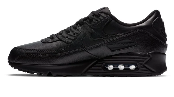 Nike Air Max 90 LTR – Men's Leather Sneakers (Triple Black)