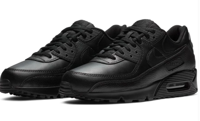 Nike Air Max 90 LTR – Men's Leather Sneakers (Triple Black)