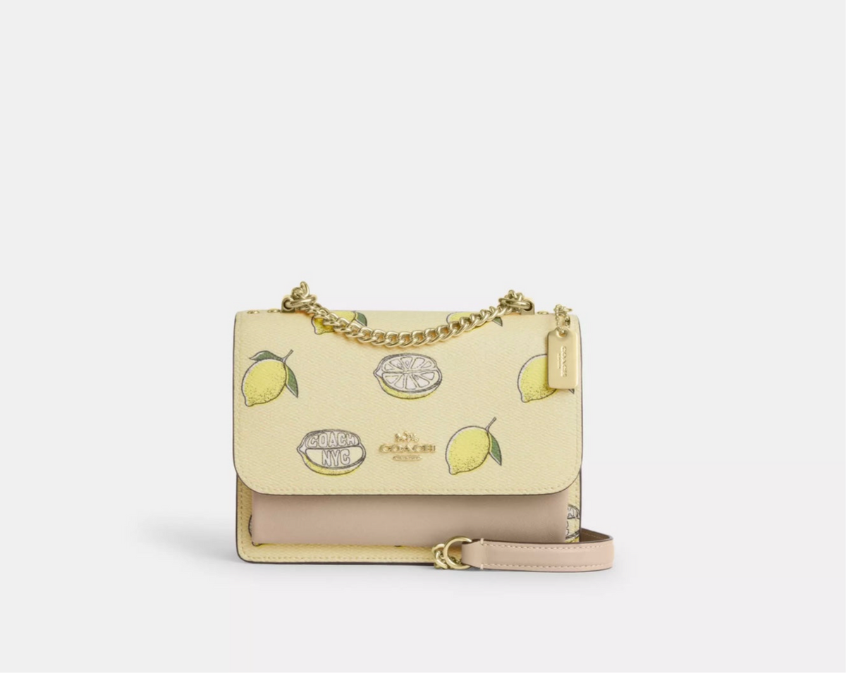 NWT Coach Mini Klare Crossbody Bag With Lemon Print