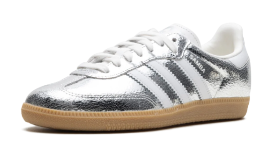 adidas Samba OG 'Metallic Cracked Leather' – Women's – Silver – JR0035