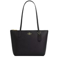 NWT Coach Fiona Zip Tote In Leather Gold/Black