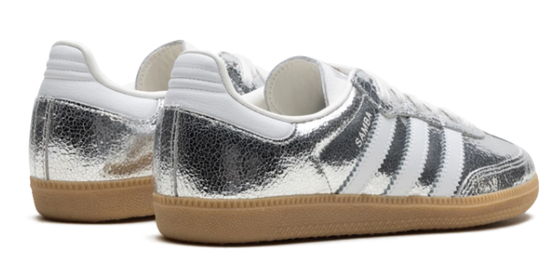 adidas Samba OG 'Metallic Cracked Leather' – Women's – Silver – JR0035