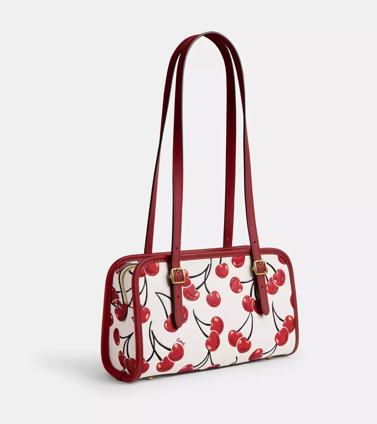 NWT Coach Originals Leather Swing Zip Bag With Cherry Print