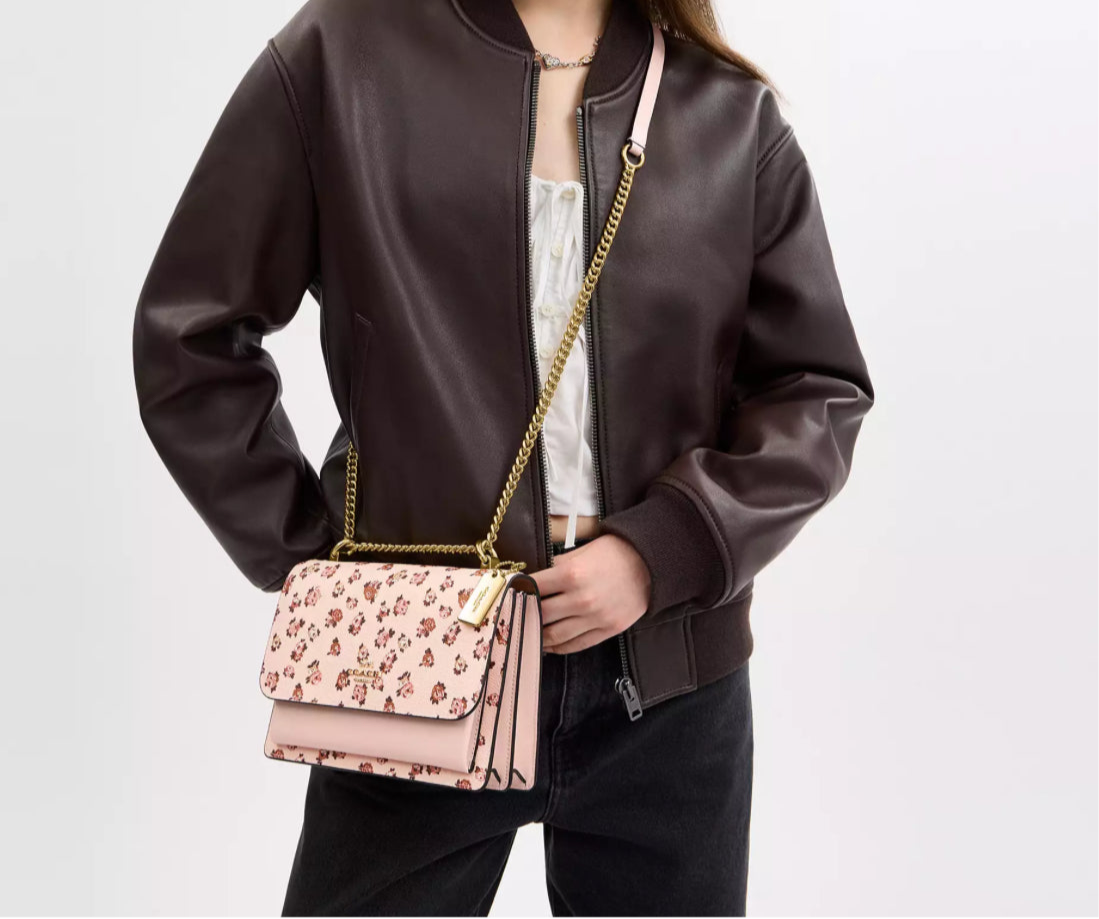 NWT Coach Klare Crossbody Bag With Rose Print In Blush