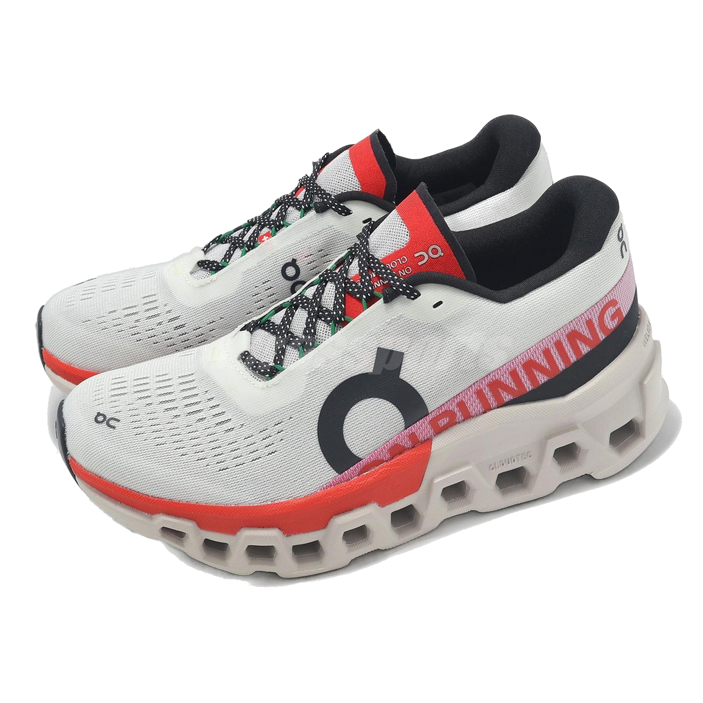 On Running Women's Cloudmonster 2 Shoes - Ivory / Red