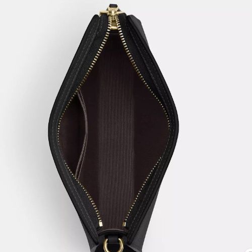 NWT Coach Slim Crossbody Leather Bag In Gold/ Black